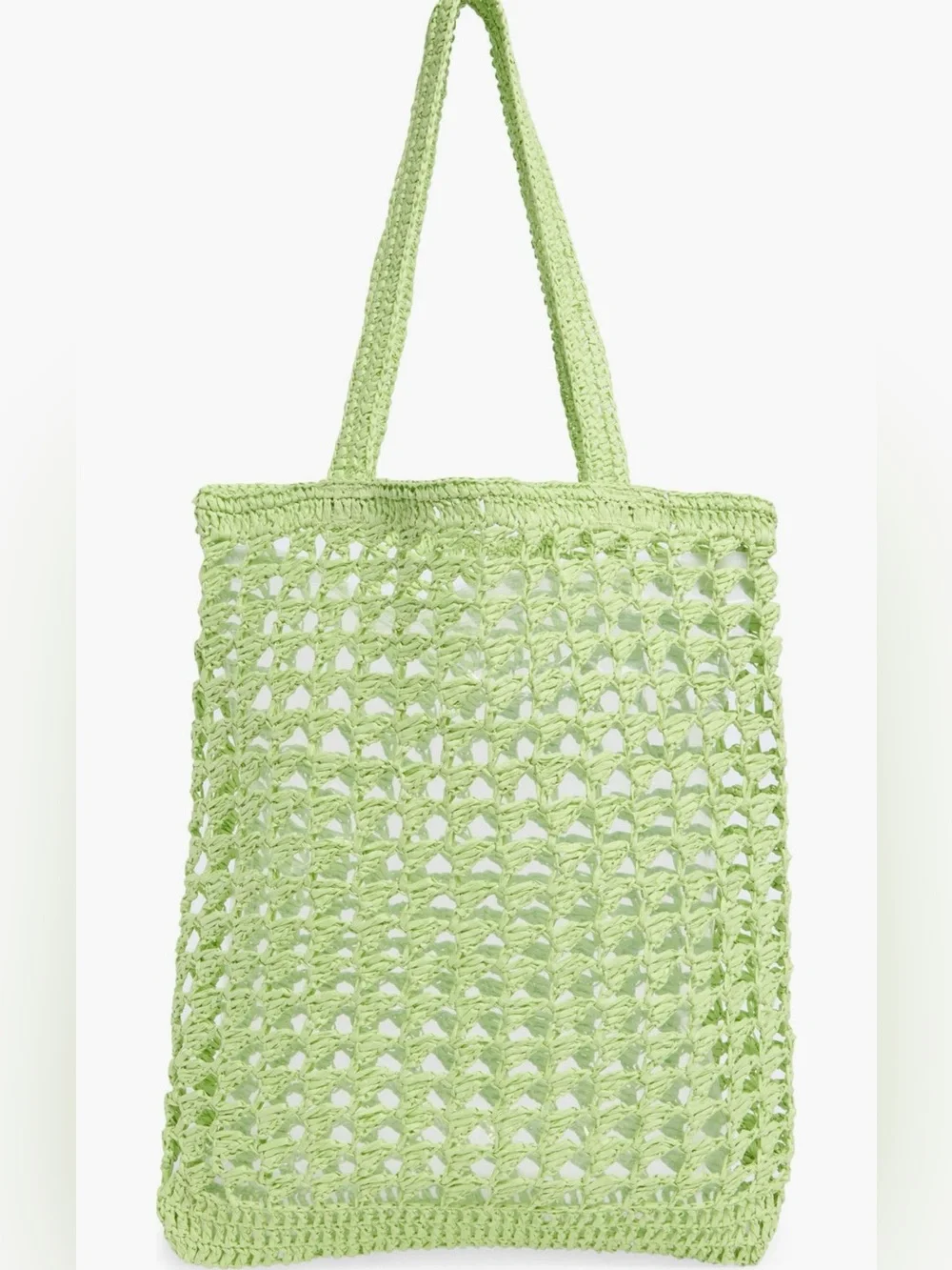 Collection XIIX Lime Green Straw Bag